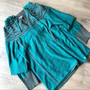 Eddie Bauer fair isle hooded sweater green